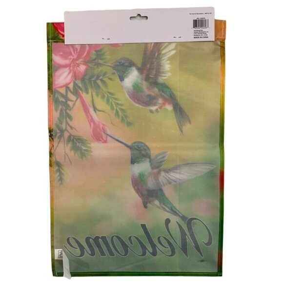 Garden Yard Flag Hummingbirds Garden Welcome Floral Multicolor 12 X 18 in - Picture 10 of 11